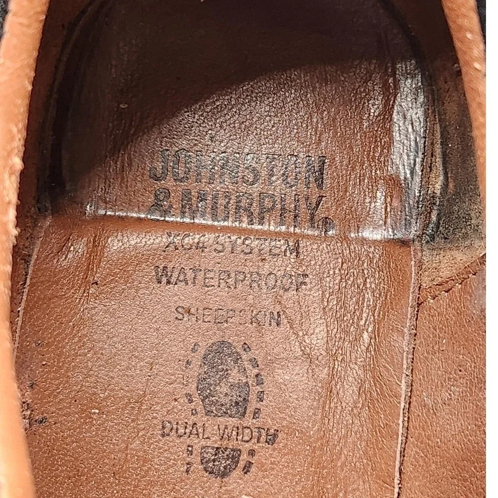 Johnston & Murphy XC4 Shoes Mens Size 10 Black Leather Derby Waterproof‎ Dress